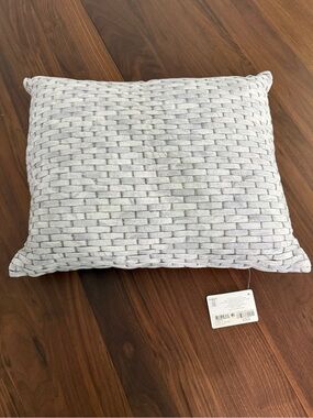 Hotel Collection Autumn Leaf 16x20 Woven Texture Accent Pillow in Light Gray